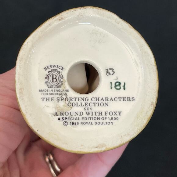 Royal Doulton Sporting Characters Collection A Round With Foxy Figurine Vtg 1999 - Picture 3 of 13